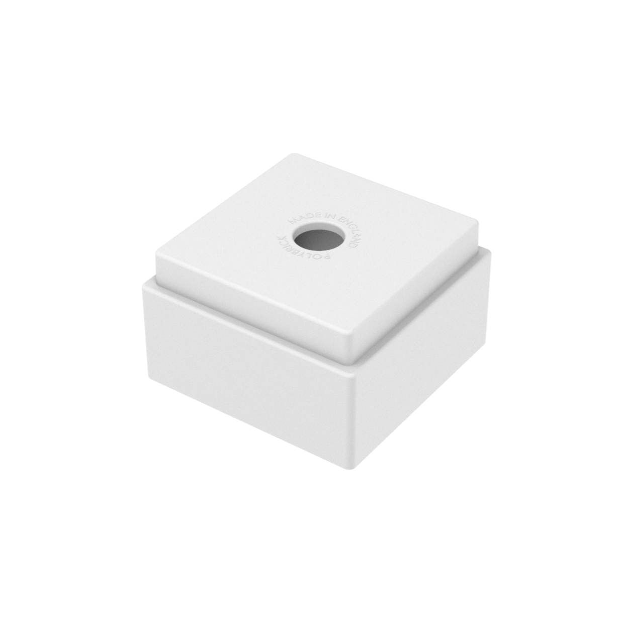 Einzelner weißer PolyBrick Kunststoff-Baustein